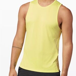 Lululemon Fast and Free Tank Solei/ Heathered Men's Yellow Sleeveless Sz Large